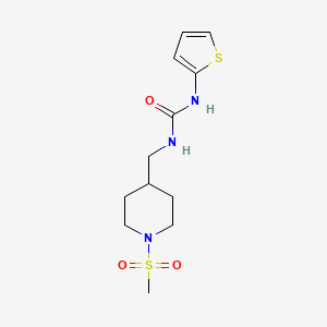 molecular formula C12H19N3O3S2 B2712676 1-((1-(Methylsulfonyl)piperidin-4-yl)methyl)-3-(thiophen-2-yl)urea CAS No. 1235061-21-8