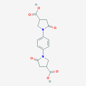 molecular formula C16H16N2O6 B271268 1,1'-(1,4-Phenylene)bis(5-oxopyrrolidine-3-carboxylic acid) 