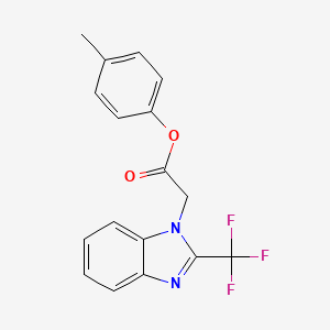 molecular formula C17H13F3N2O2 B2712683 4-methylphenyl 2-[2-(trifluoromethyl)-1H-1,3-benzimidazol-1-yl]acetate CAS No. 672950-93-5