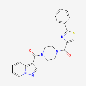 (2-Phenylthiazol-4-yl)(4-(pyrazolo[1,5-a]pyridine-3-carbonyl)piperazin-1-yl)methanone