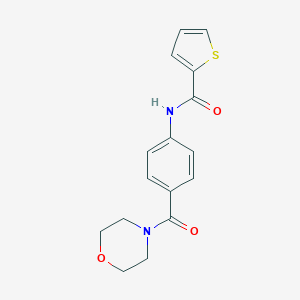 molecular formula C16H16N2O3S B271269 N-[4-(4-morpholinylcarbonyl)phenyl]-2-thiophenecarboxamide 