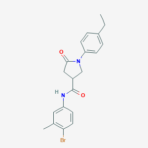 molecular formula C20H21BrN2O2 B271270 N-(4-bromo-3-methylphenyl)-1-(4-ethylphenyl)-5-oxopyrrolidine-3-carboxamide 