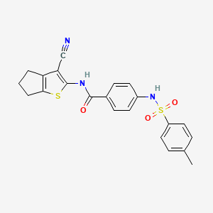 N-(3-cyano-5,6-dihydro-4H-cyclopenta[b]thiophen-2-yl)-4-(4-methylphenylsulfonamido)benzamide