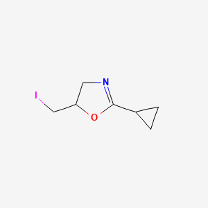molecular formula C7H10INO B2712703 2-Cyclopropyl-5-(iodomethyl)-4,5-dihydro-1,3-oxazole CAS No. 1820997-11-2
