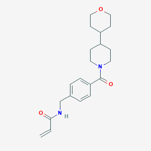 molecular formula C21H28N2O3 B2712707 N-[[4-[4-(Oxan-4-yl)piperidine-1-carbonyl]phenyl]methyl]prop-2-enamide CAS No. 2197819-58-0