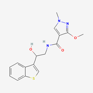 molecular formula C16H17N3O3S B2712708 N-(2-(benzo[b]thiophen-3-yl)-2-hydroxyethyl)-3-methoxy-1-methyl-1H-pyrazole-4-carboxamide CAS No. 2097891-60-4
