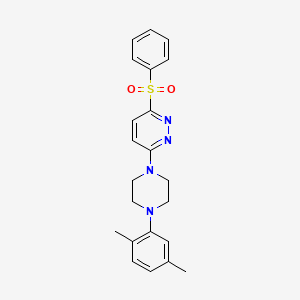 molecular formula C22H24N4O2S B2712709 3-(4-(2,5-Dimethylphenyl)piperazin-1-yl)-6-(phenylsulfonyl)pyridazine CAS No. 1040659-85-5