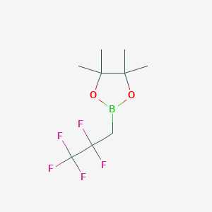 molecular formula C9H14BF5O2 B2712714 4,4,5,5-Tetramethyl-2-(2,2,3,3,3-pentafluoropropyl)-1,3,2-dioxaborolane CAS No. 1450638-18-2