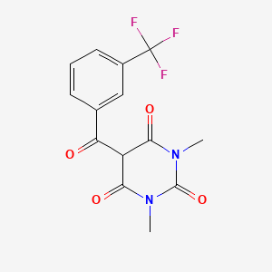 molecular formula C14H11F3N2O4 B2712718 1,3-二甲基-5-[3-(三氟甲基)苯甲酰]-2,4,6(1H,3H,5H)-嘧啶三酮 CAS No. 866156-21-0