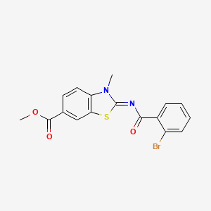 molecular formula C17H13BrN2O3S B2712719 (E)-甲基-2-((2-溴苯甲酰)亚胺)-3-甲基-2,3-二氢苯并[d]噻唑-6-甲酸酯 CAS No. 865545-23-9