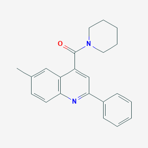 molecular formula C22H22N2O B271272 (6-Methyl-2-phenylquinolin-4-yl)(piperidin-1-yl)methanone 