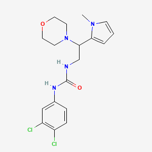 molecular formula C18H22Cl2N4O2 B2712720 1-(3,4-dichlorophenyl)-3-(2-(1-methyl-1H-pyrrol-2-yl)-2-morpholinoethyl)urea CAS No. 1207020-88-9