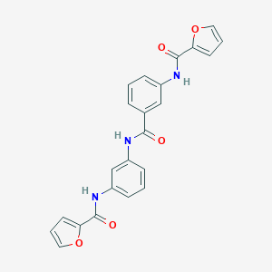 molecular formula C23H17N3O5 B271273 N-(3-{[3-(2-furoylamino)anilino]carbonyl}phenyl)-2-furamide 