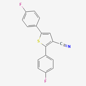 molecular formula C17H9F2NS B2712730 2,5-Bis(4-fluorophenyl)thiophene-3-carbonitrile CAS No. 908588-07-8