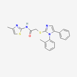 N-(4-methylthiazol-2-yl)-2-((5-phenyl-1-(o-tolyl)-1H-imidazol-2-yl)thio)acetamide
