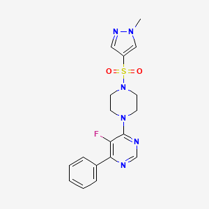 5-Fluoro-4-[4-(1-methylpyrazol-4-yl)sulfonylpiperazin-1-yl]-6-phenylpyrimidine
