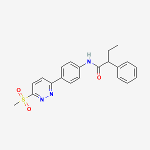 molecular formula C21H21N3O3S B2712740 N-(4-(6-(methylsulfonyl)pyridazin-3-yl)phenyl)-2-phenylbutanamide CAS No. 921796-01-2