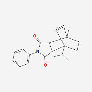 molecular formula C20H23NO2 B2712743 4-isopropyl-7-methyl-2-phenyl-3a,4,7,7a-tetrahydro-1H-4,7-ethanoisoindole-1,3(2H)-dione CAS No. 444336-79-2