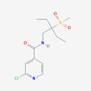 molecular formula C13H19ClN2O3S B2712749 2-氯-N-(2-乙基-2-甲基磺酰丁基)吡啶-4-甲酰胺 CAS No. 1436062-21-3