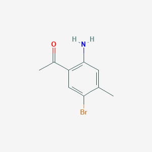 molecular formula C9H10BrNO B2712753 1-(2-氨基-5-溴-4-甲基苯基)乙酮 CAS No. 817209-21-5