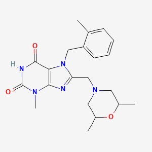 8-((2,6-dimethylmorpholino)methyl)-3-methyl-7-(2-methylbenzyl)-3,7-dihydro-1H-purine-2,6-dione