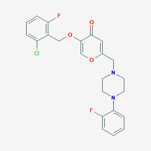 5-((2-chloro-6-fluorobenzyl)oxy)-2-((4-(2-fluorophenyl)piperazin-1-yl)methyl)-4H-pyran-4-one