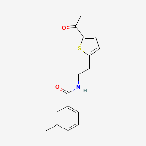 molecular formula C16H17NO2S B2712765 N-(2-(5-acetylthiophen-2-yl)ethyl)-3-methylbenzamide CAS No. 2034254-78-7