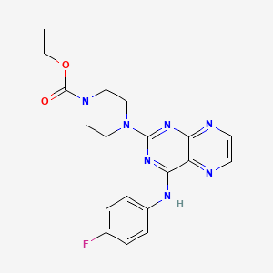 molecular formula C19H20FN7O2 B2712766 Ethyl 4-(4-((4-fluorophenyl)amino)pteridin-2-yl)piperazine-1-carboxylate CAS No. 946288-91-1