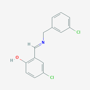 molecular formula C14H11Cl2NO B2712768 4-chloro-2-{(E)-[(3-chlorobenzyl)imino]methyl}phenol CAS No. 1232822-76-2