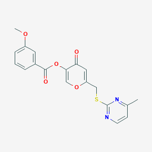 molecular formula C19H16N2O5S B2712784 [6-[(4-Methylpyrimidin-2-yl)sulfanylmethyl]-4-oxopyran-3-yl] 3-methoxybenzoate CAS No. 877635-47-7