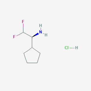 molecular formula C7H14ClF2N B2712792 (1S)-1-环戊基-2,2-二氟乙胺；盐酸盐 CAS No. 2470279-20-8