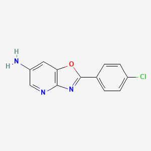 molecular formula C12H8ClN3O B2712794 2-(4-Chlorophenyl)-[1,3]oxazolo[4,5-b]pyridin-6-amine CAS No. 1486806-92-1