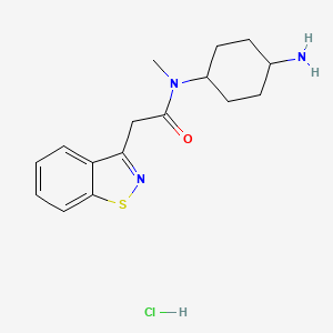 molecular formula C16H22ClN3OS B2712796 N-(4-Aminocyclohexyl)-2-(1,2-benzothiazol-3-yl)-N-methylacetamide;hydrochloride CAS No. 2445793-50-8