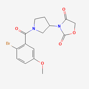 molecular formula C15H15BrN2O5 B2712801 3-(1-(2-Bromo-5-methoxybenzoyl)pyrrolidin-3-yl)oxazolidine-2,4-dione CAS No. 2034383-51-0