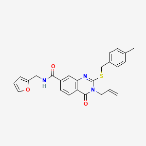 N-(furan-2-ylmethyl)-2-[(4-methylphenyl)methylsulfanyl]-4-oxo-3-prop-2-enylquinazoline-7-carboxamide