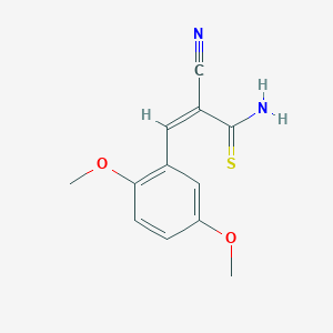 molecular formula C12H12N2O2S B2712823 (2Z)-2-cyano-3-(2,5-dimethoxyphenyl)prop-2-enethioamide CAS No. 299443-32-6