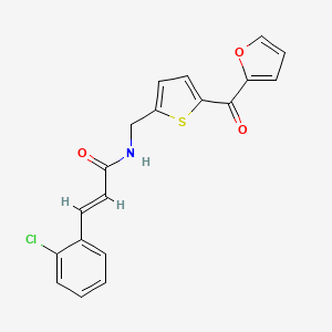 (E)-3-(2-chlorophenyl)-N-((5-(furan-2-carbonyl)thiophen-2-yl)methyl)acrylamide