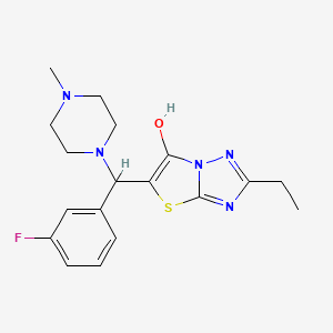molecular formula C18H22FN5OS B2712837 2-Ethyl-5-((3-fluorophenyl)(4-methylpiperazin-1-yl)methyl)thiazolo[3,2-b][1,2,4]triazol-6-ol CAS No. 898346-48-0