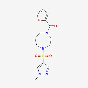 furan-2-yl(4-((1-methyl-1H-pyrazol-4-yl)sulfonyl)-1,4-diazepan-1-yl)methanone