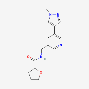 N-((5-(1-methyl-1H-pyrazol-4-yl)pyridin-3-yl)methyl)tetrahydrofuran-2-carboxamide