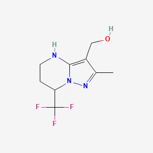 molecular formula C9H12F3N3O B2712844 [2-methyl-7-(trifluoromethyl)-4H,5H,6H,7H-pyrazolo[1,5-a]pyrimidin-3-yl]methanol CAS No. 1955516-15-0