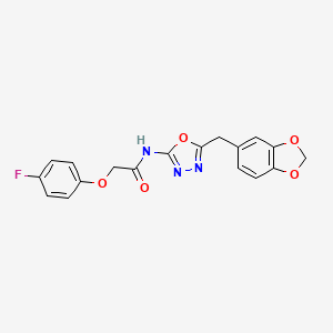 N-(5-(benzo[d][1,3]dioxol-5-ylmethyl)-1,3,4-oxadiazol-2-yl)-2-(4-fluorophenoxy)acetamide
