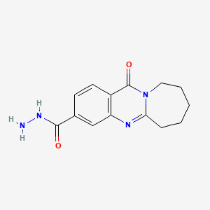 12-oxo-6H,7H,8H,9H,10H,12H-azepino[2,1-b]quinazoline-3-carbohydrazide