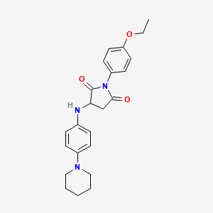 molecular formula C23H27N3O3 B2712859 1-(4-Ethoxyphenyl)-3-{[4-(piperidin-1-yl)phenyl]amino}pyrrolidine-2,5-dione CAS No. 353744-92-0