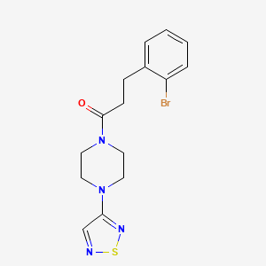 molecular formula C15H17BrN4OS B2712865 1-(4-(1,2,5-噻二唑-3-基)哌嗪-1-基)-3-(2-溴苯基)丙酮 CAS No. 2310160-13-3