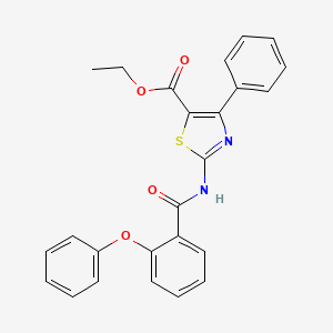 molecular formula C25H20N2O4S B2712874 Ethyl 2-[(2-phenoxybenzoyl)amino]-4-phenyl-1,3-thiazole-5-carboxylate CAS No. 313391-57-0