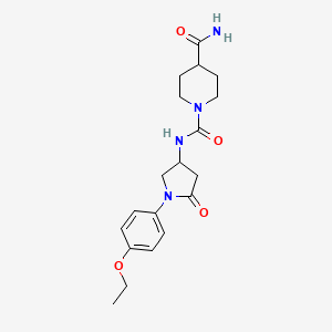 molecular formula C19H26N4O4 B2712876 N1-(1-(4-ethoxyphenyl)-5-oxopyrrolidin-3-yl)piperidine-1,4-dicarboxamide CAS No. 894019-19-3