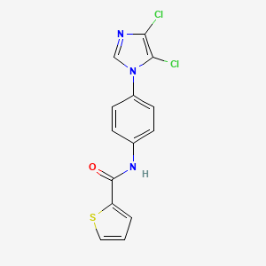 molecular formula C14H9Cl2N3OS B2712890 N-[4-(4,5-dichloroimidazol-1-yl)phenyl]thiophene-2-carboxamide CAS No. 680212-03-7