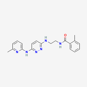 molecular formula C20H22N6O B2712891 2-methyl-N-(2-((6-((6-methylpyridin-2-yl)amino)pyridazin-3-yl)amino)ethyl)benzamide CAS No. 1021114-39-5