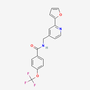 molecular formula C18H13F3N2O3 B2712903 N-((2-(furan-2-yl)pyridin-4-yl)methyl)-4-(trifluoromethoxy)benzamide CAS No. 1904377-36-1